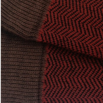 CALCETÍN ESPIGA TEJA Y MARRÓN